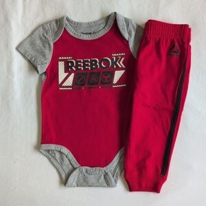 NEW reebok matching outfit set bodysuit & joggers 6-9 months baby boy